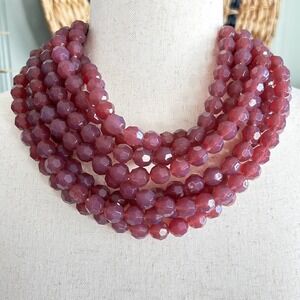 Fairchild Baldwin Layered Rose Magnetic ClaspGemstone Statement Necklace